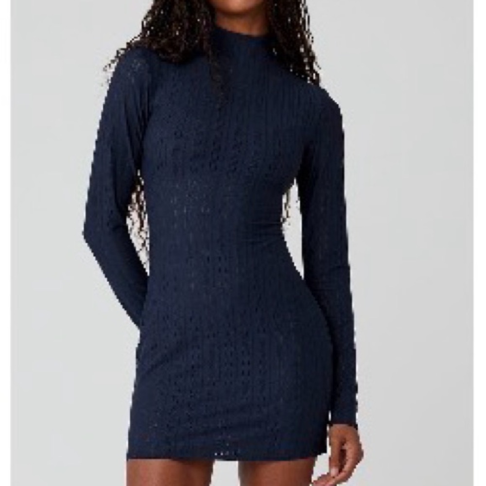 ALO Yoga Long Sleeve Dress in Navy Blue